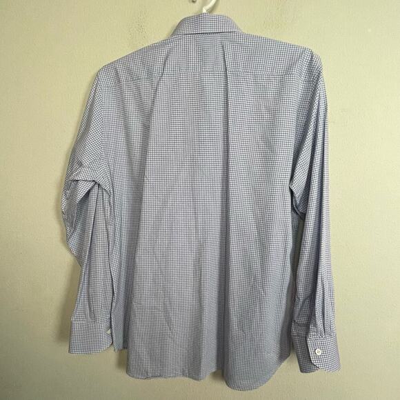 Canali 1934 Shirt Men's 43 17 Blue Gray Long Sleeve Button Up Plaid Italy - Picture 5 of 8